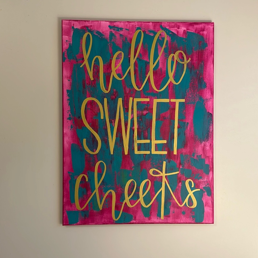 hello SWEET cheeks

Hand-painted. Perfect for a bathroom.